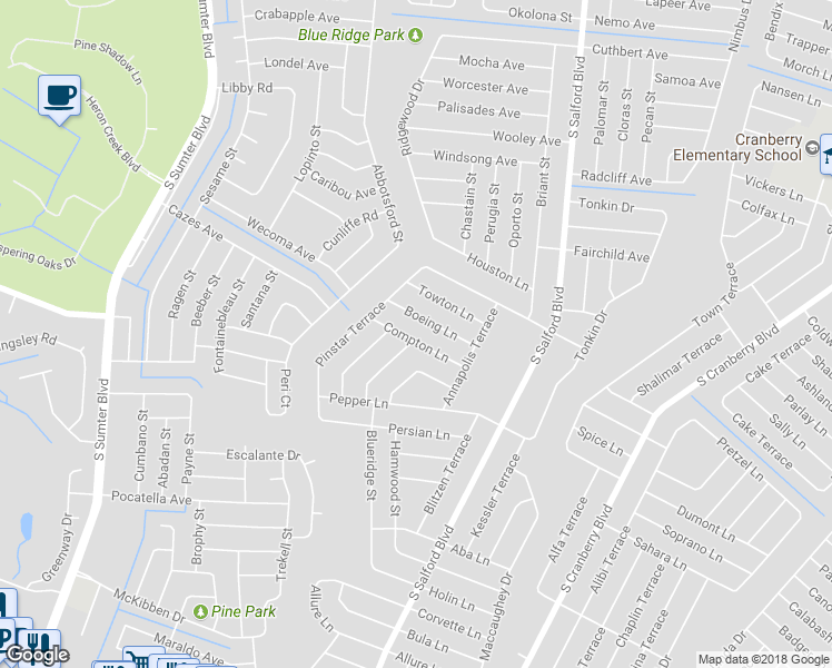 map of restaurants, bars, coffee shops, grocery stores, and more near 4400 Compton Lane in North Port