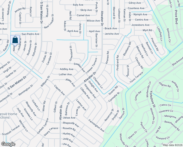 map of restaurants, bars, coffee shops, grocery stores, and more near 2643 Atwater Drive in North Port