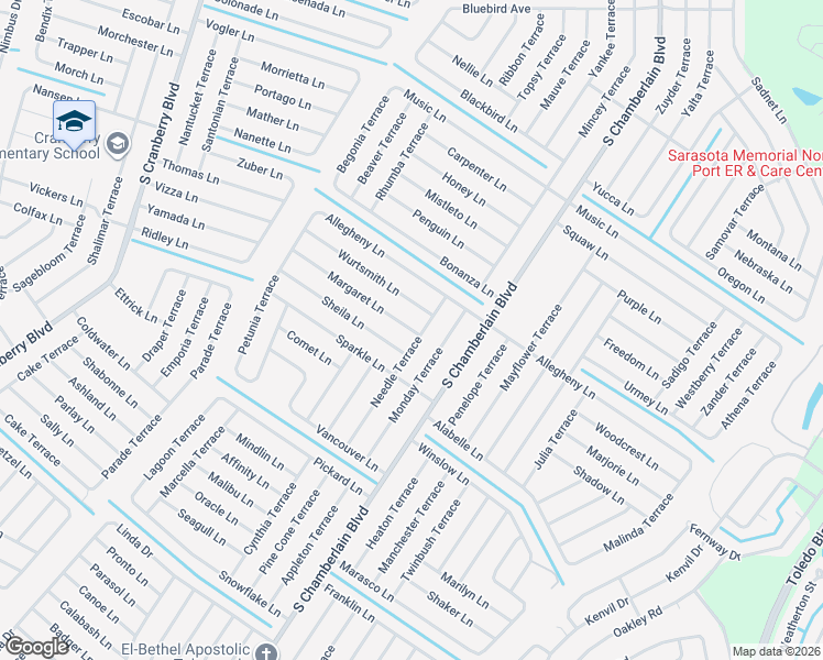 map of restaurants, bars, coffee shops, grocery stores, and more near 2229 Margaret Lane in North Port