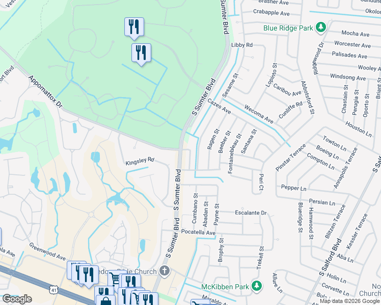 map of restaurants, bars, coffee shops, grocery stores, and more near 3950 South Sumter Boulevard in North Port