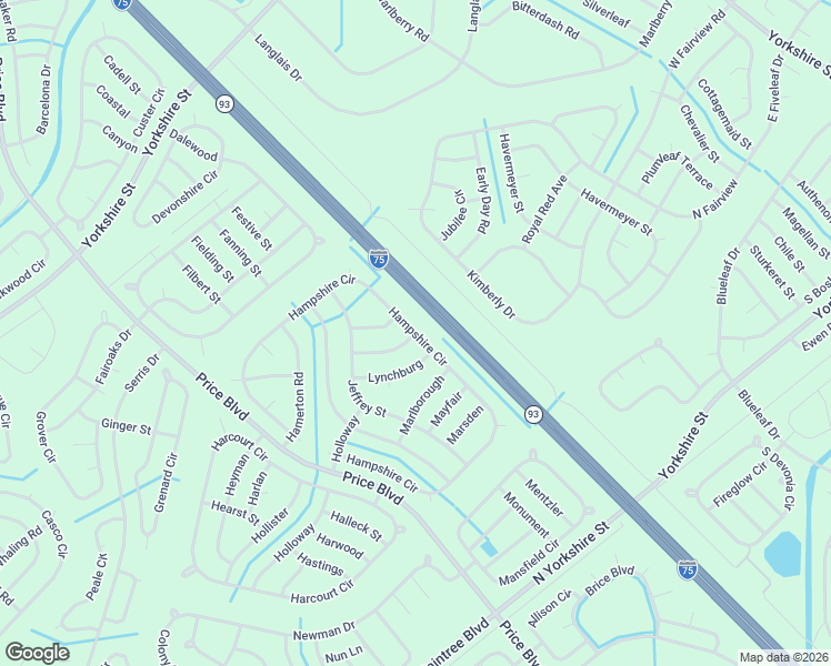 map of restaurants, bars, coffee shops, grocery stores, and more near Hampshire Circle in North Port