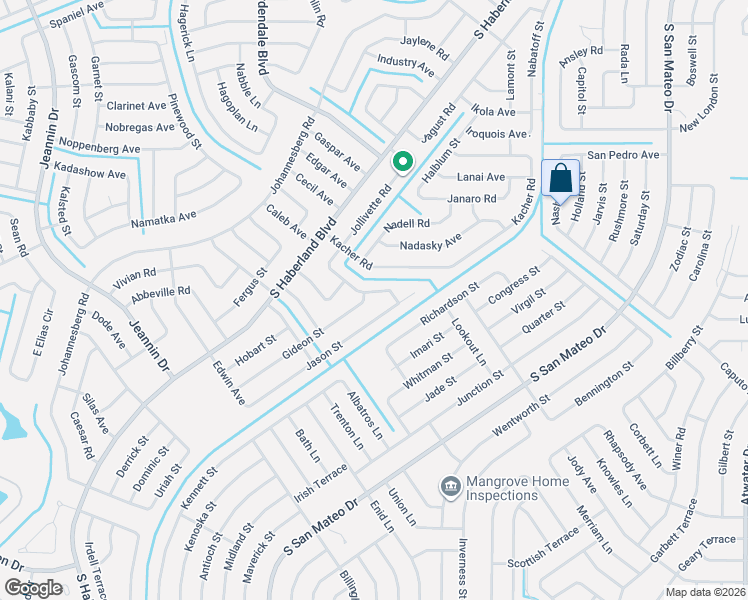 map of restaurants, bars, coffee shops, grocery stores, and more near 3063 Jason Street in North Port