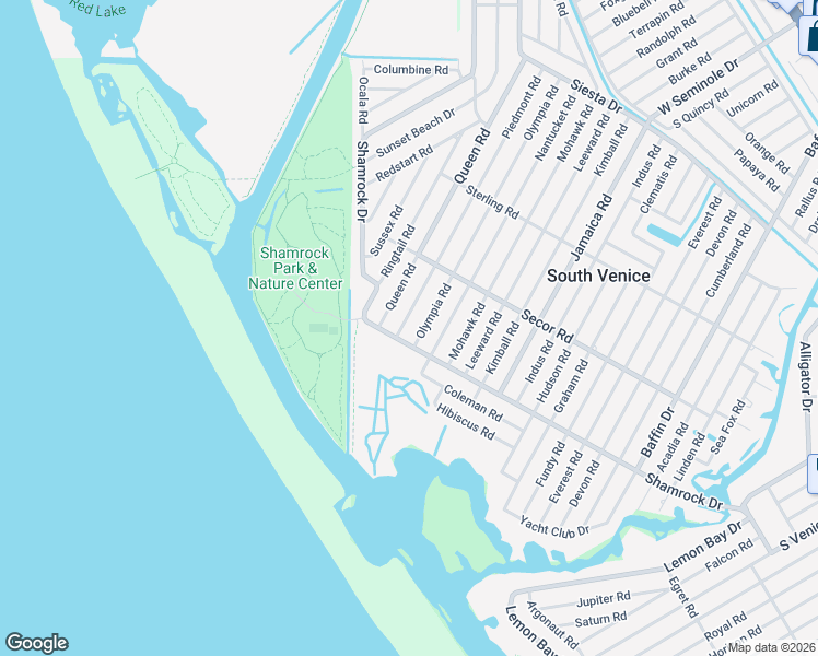 map of restaurants, bars, coffee shops, grocery stores, and more near 1533 Olympia Road in Venice