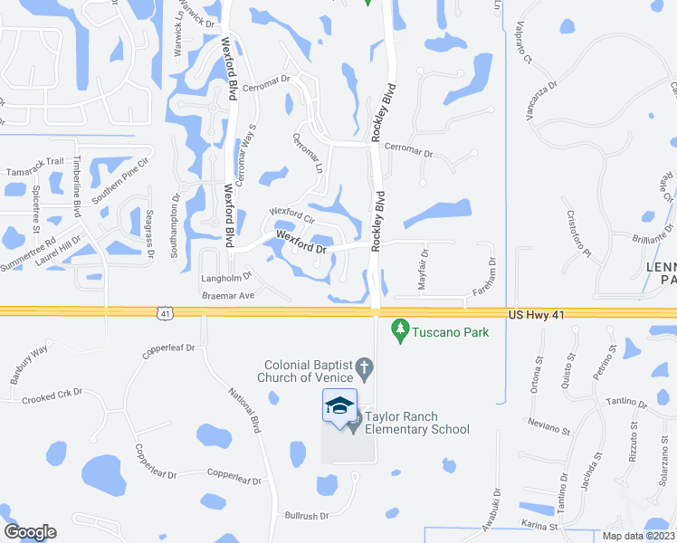 map of restaurants, bars, coffee shops, grocery stores, and more near 320 Wexford Terrace in Venice