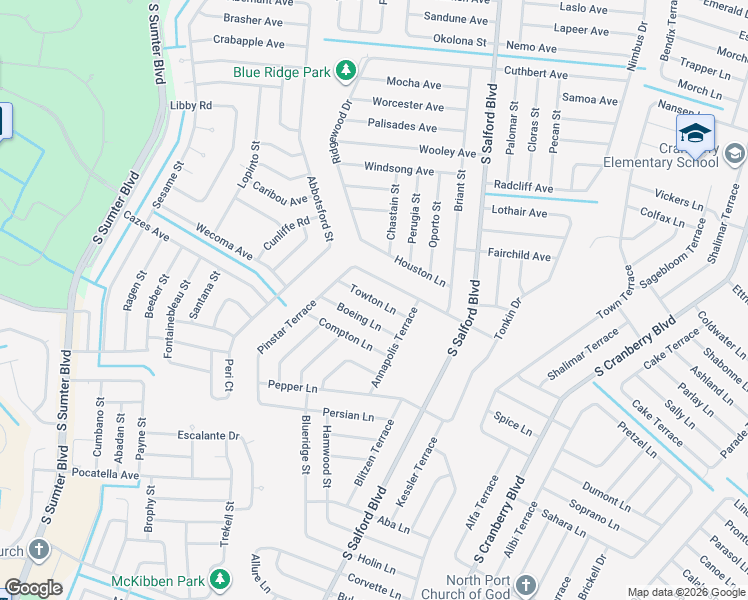 map of restaurants, bars, coffee shops, grocery stores, and more near 4276 Boeing Lane in North Port