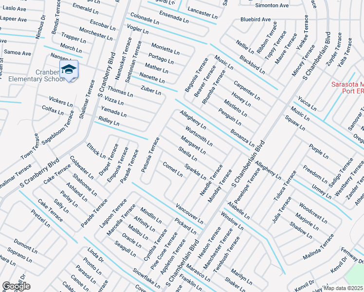 map of restaurants, bars, coffee shops, grocery stores, and more near 2498 Margaret Lane in North Port