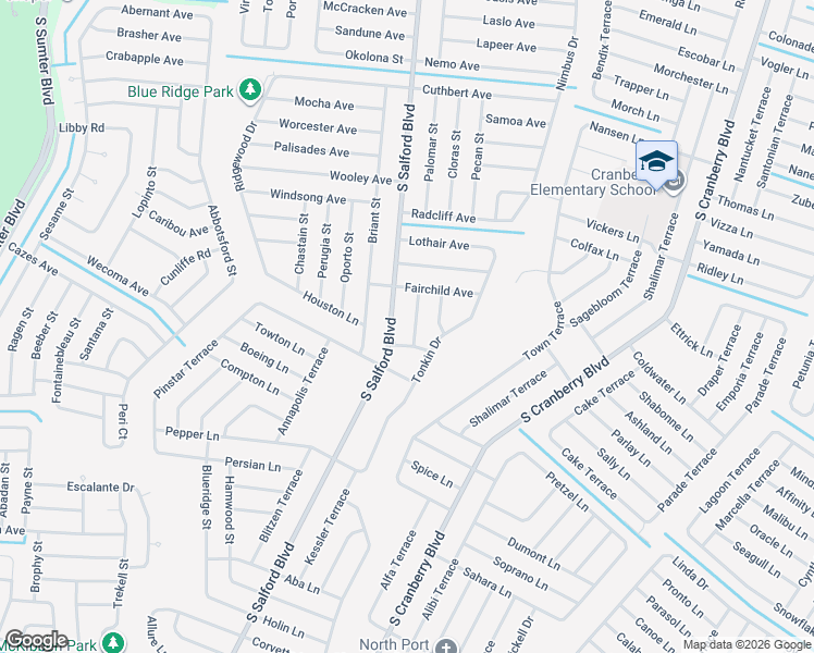 map of restaurants, bars, coffee shops, grocery stores, and more near 3334 South Salford Boulevard in North Port