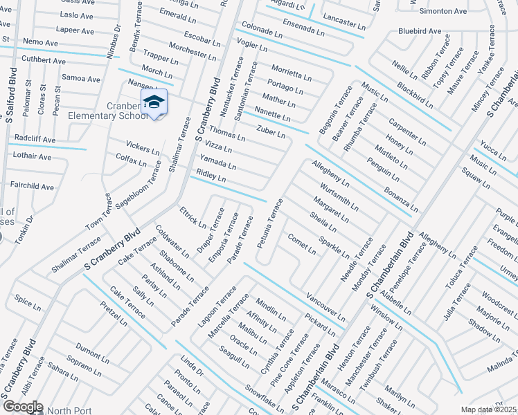 map of restaurants, bars, coffee shops, grocery stores, and more near 2612 Cottage Lane in North Port