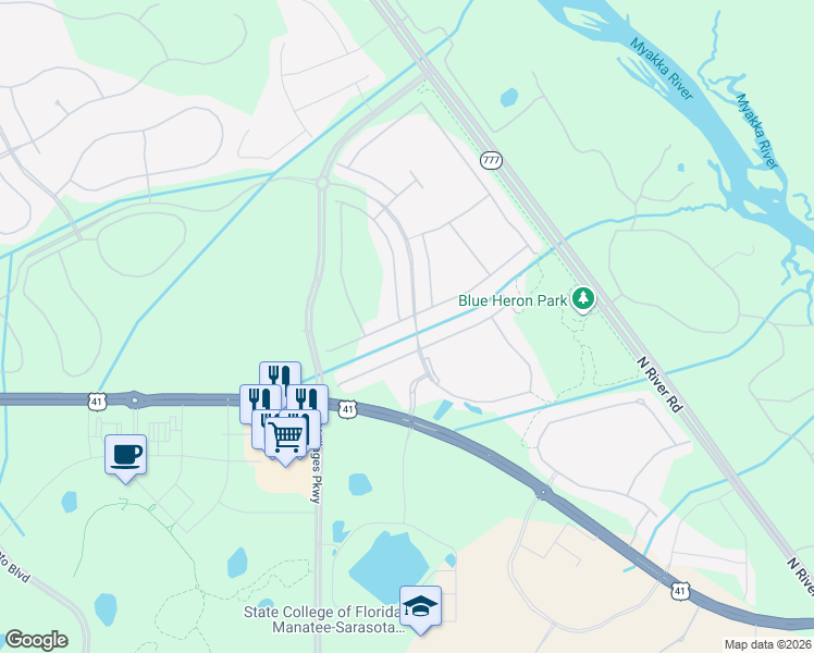 map of restaurants, bars, coffee shops, grocery stores, and more near 11886 Alessandro Lane in Venice