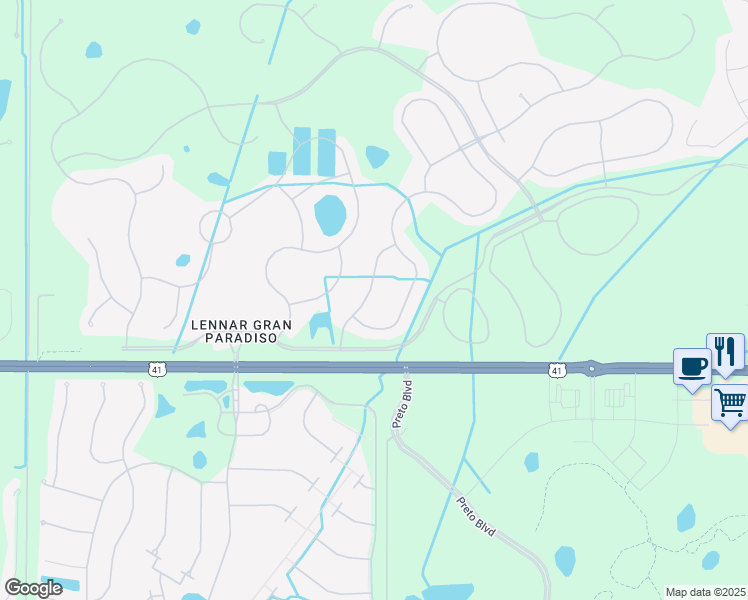 map of restaurants, bars, coffee shops, grocery stores, and more near 20188 Tesoro Drive in Venice