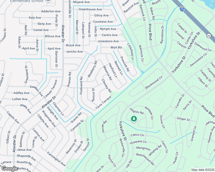 map of restaurants, bars, coffee shops, grocery stores, and more near 5635 Allamanda Avenue in North Port