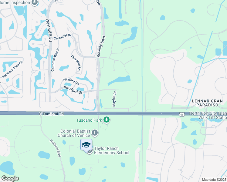 map of restaurants, bars, coffee shops, grocery stores, and more near 518 Wexford Drive in Venice