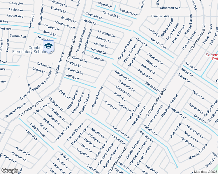 map of restaurants, bars, coffee shops, grocery stores, and more near 2620 Sheila Lane in North Port
