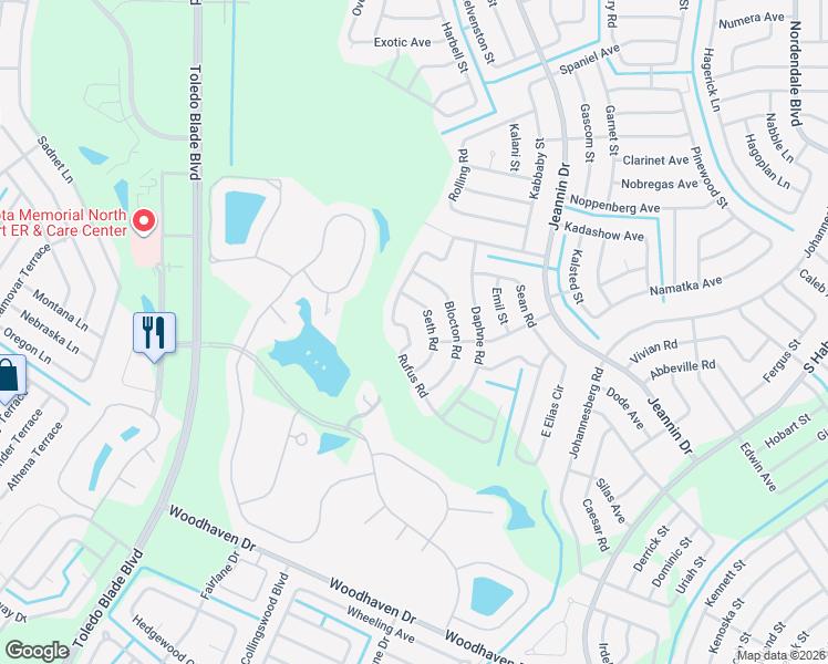 map of restaurants, bars, coffee shops, grocery stores, and more near 3121 Rufus Road in North Port