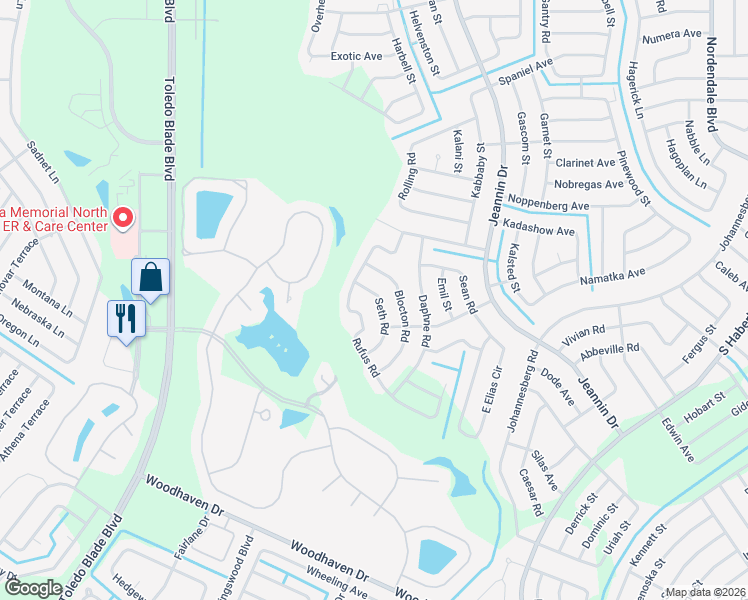map of restaurants, bars, coffee shops, grocery stores, and more near 3016 Seth Road in North Port