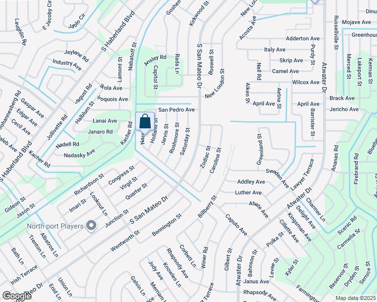 map of restaurants, bars, coffee shops, grocery stores, and more near 2541 Saturday Street in North Port