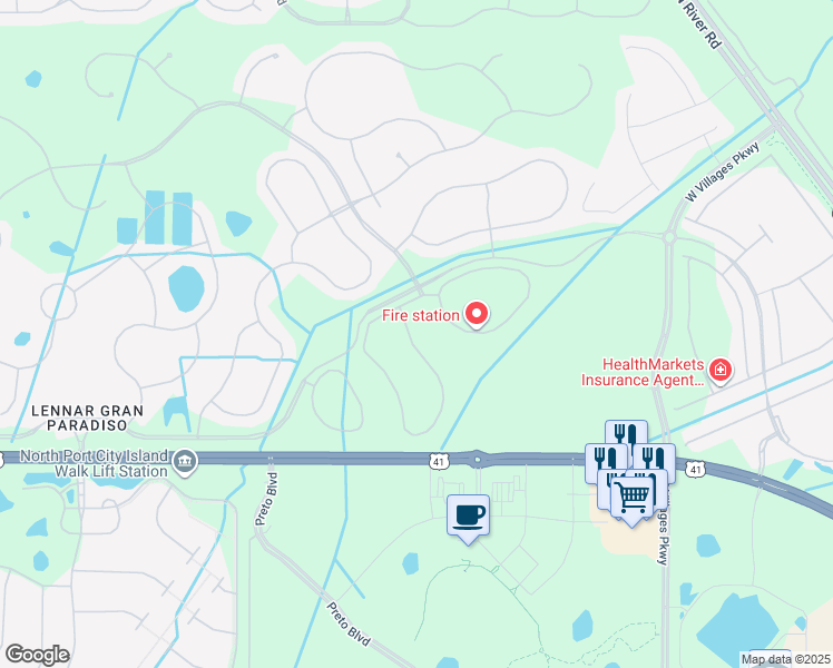 map of restaurants, bars, coffee shops, grocery stores, and more near 20119 Lagente Circle in Venice