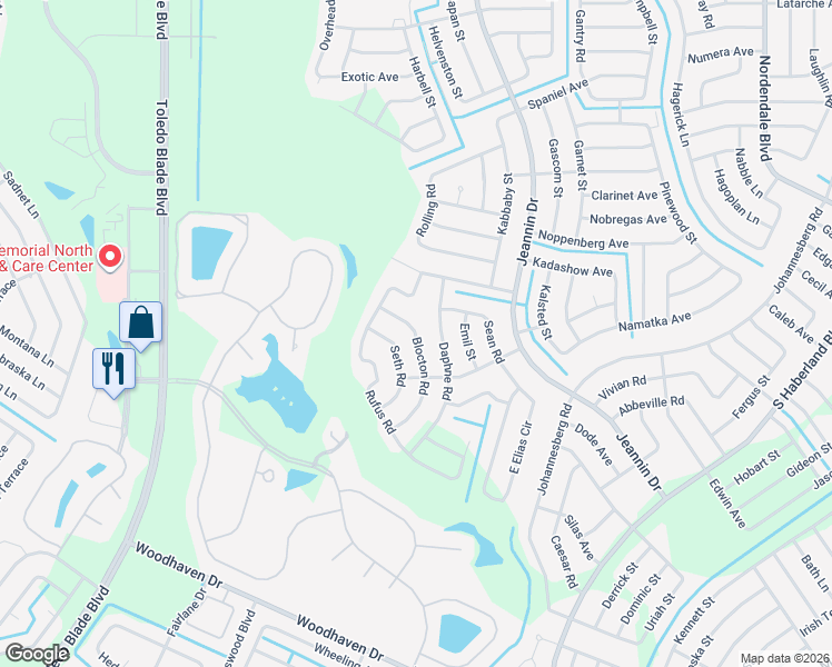 map of restaurants, bars, coffee shops, grocery stores, and more near 2993 Blocton Road in North Port