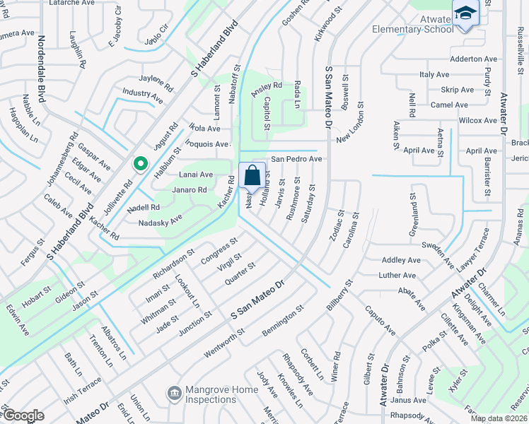 map of restaurants, bars, coffee shops, grocery stores, and more near 2556 Holland Street in North Port