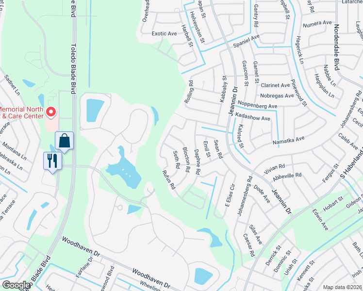 map of restaurants, bars, coffee shops, grocery stores, and more near 2993 Blocton Road in North Port