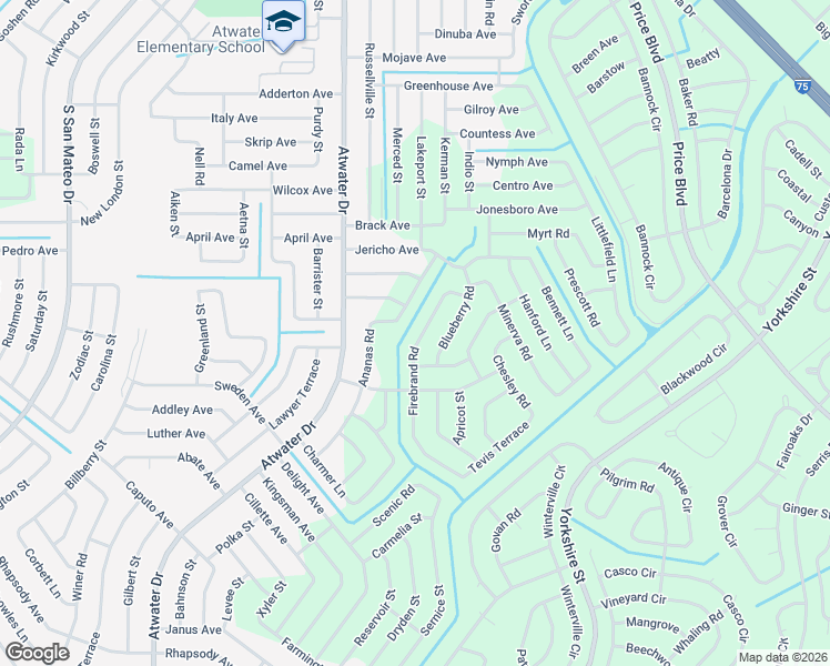 map of restaurants, bars, coffee shops, grocery stores, and more near 2321 Firebrand Road in North Port