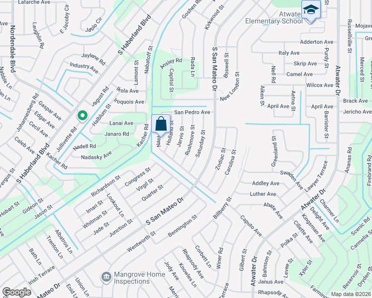 map of restaurants, bars, coffee shops, grocery stores, and more near 2519 Rushmore Street in North Port