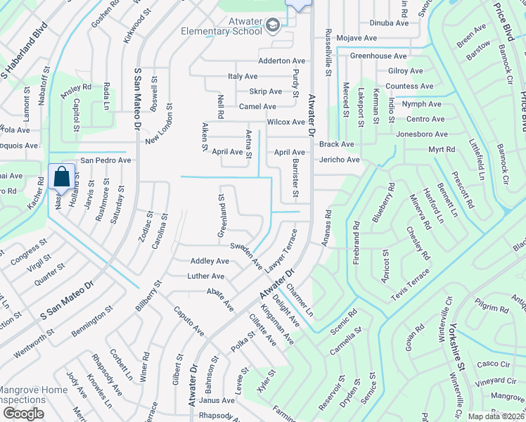 map of restaurants, bars, coffee shops, grocery stores, and more near 2510 Waller Road in North Port