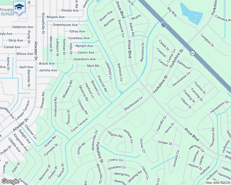 map of restaurants, bars, coffee shops, grocery stores, and more near 2210 Littlefield Lane in North Port