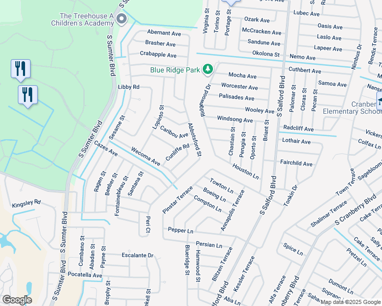 map of restaurants, bars, coffee shops, grocery stores, and more near 3238 Gowanda Road in North Port