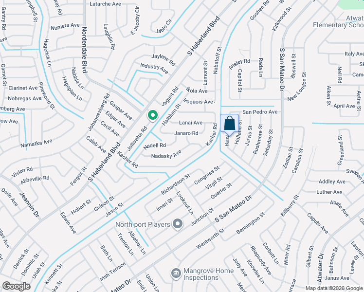 map of restaurants, bars, coffee shops, grocery stores, and more near 3462 Nadasky Avenue in North Port