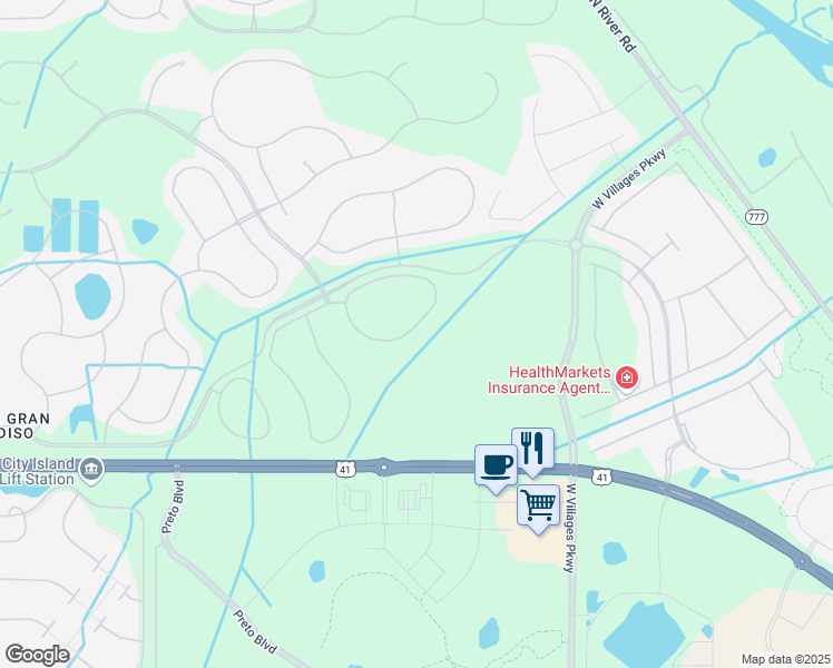 map of restaurants, bars, coffee shops, grocery stores, and more near 12490 Ghiberti Circle in Venice