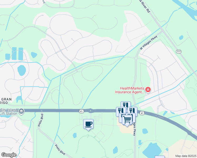 map of restaurants, bars, coffee shops, grocery stores, and more near 12490 Ghiberti Circle in Venice