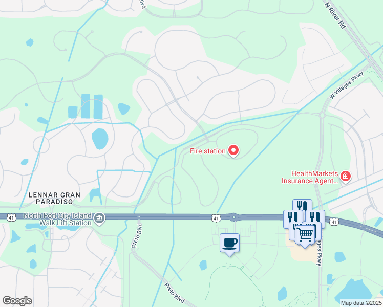 map of restaurants, bars, coffee shops, grocery stores, and more near 20119 Lagente Circle in Venice
