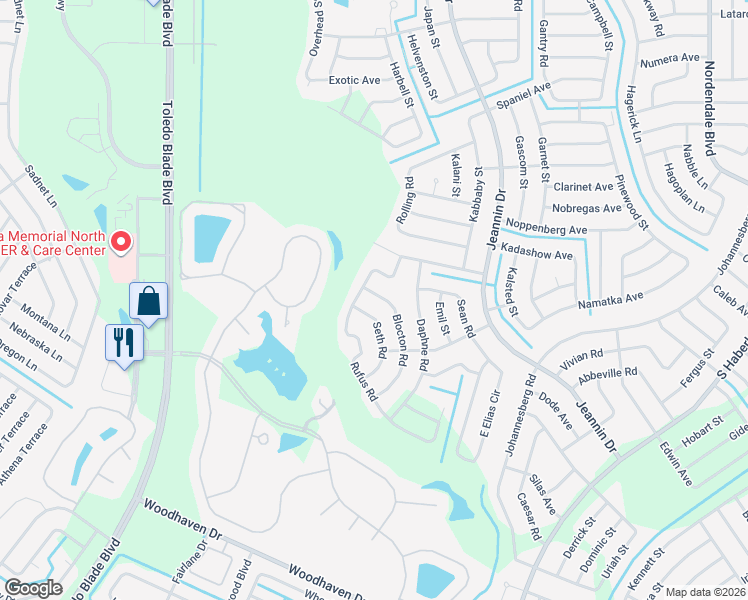 map of restaurants, bars, coffee shops, grocery stores, and more near 3016 Seth Road in North Port