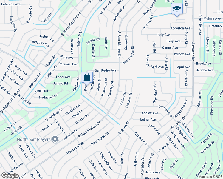 map of restaurants, bars, coffee shops, grocery stores, and more near 2541 Saturday Street in North Port
