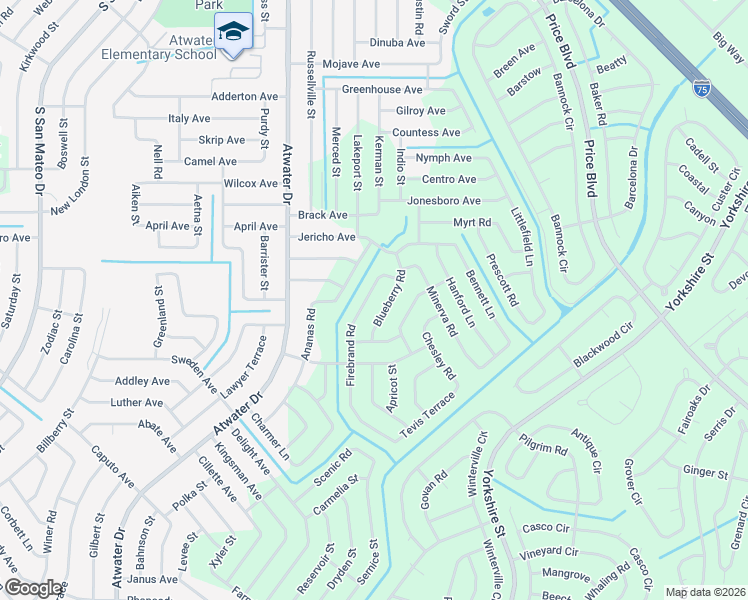 map of restaurants, bars, coffee shops, grocery stores, and more near 2290 Firebrand Road in North Port