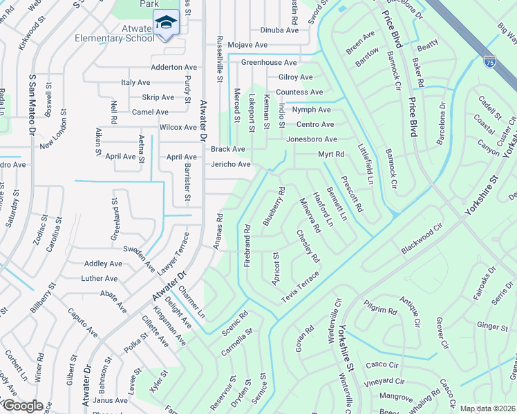 map of restaurants, bars, coffee shops, grocery stores, and more near 2290 Firebrand Road in North Port
