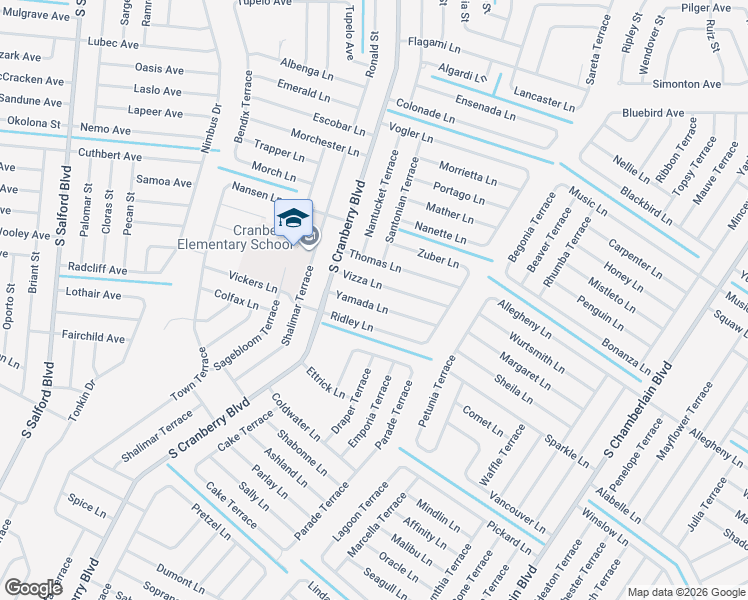 map of restaurants, bars, coffee shops, grocery stores, and more near 2791 Yamada Lane in North Port