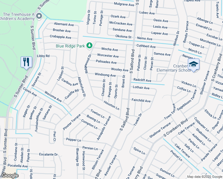 map of restaurants, bars, coffee shops, grocery stores, and more near 3188 Perugia Street in North Port