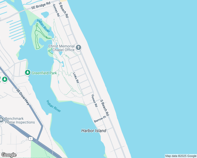 map of restaurants, bars, coffee shops, grocery stores, and more near 75 South Beach Road in Hobe Sound