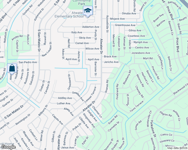 map of restaurants, bars, coffee shops, grocery stores, and more near 2207 Barrister Street in North Port