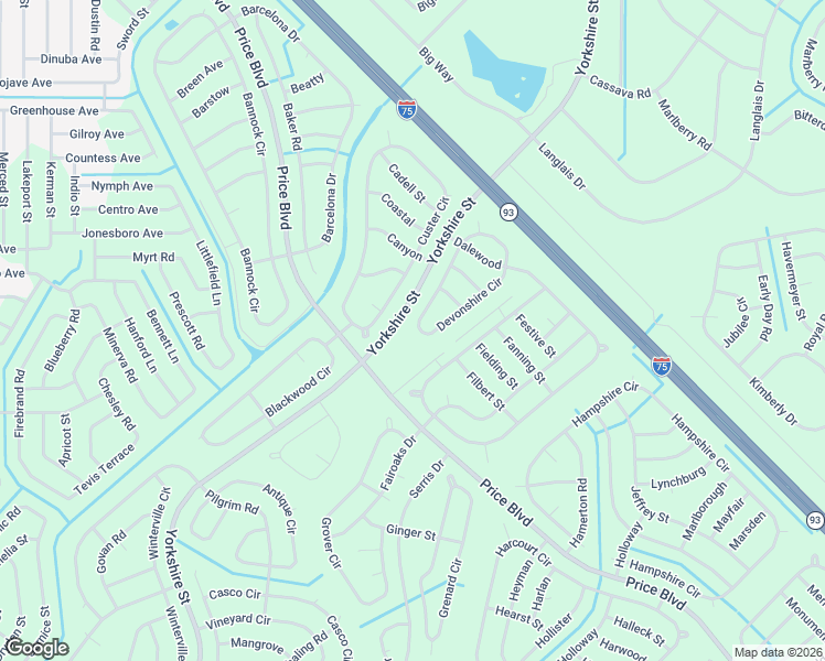 map of restaurants, bars, coffee shops, grocery stores, and more near Devonshire Circle in North Port