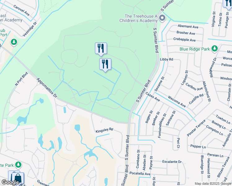 map of restaurants, bars, coffee shops, grocery stores, and more near 5161 Laurel Oak Court in North Port