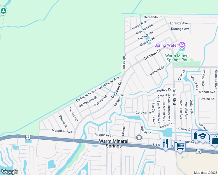 map of restaurants, bars, coffee shops, grocery stores, and more near 11970 D Allyon Drive in North Port