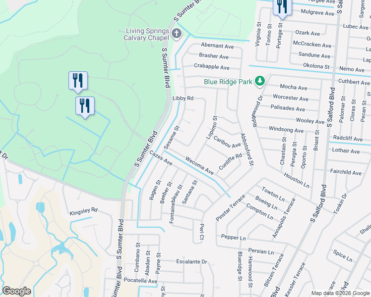 map of restaurants, bars, coffee shops, grocery stores, and more near 4528 Libby Road in North Port