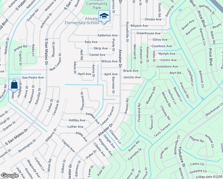 map of restaurants, bars, coffee shops, grocery stores, and more near 2207 Barrister Street in North Port