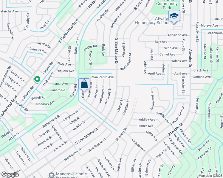 map of restaurants, bars, coffee shops, grocery stores, and more near 2276 Saturday Street in North Port