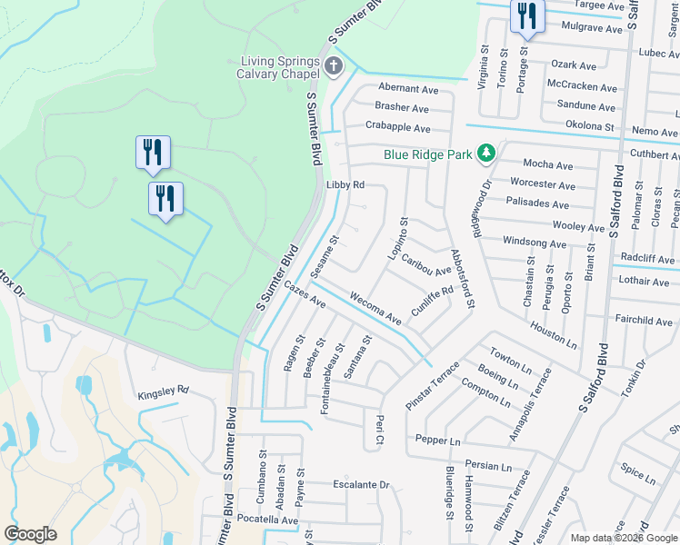 map of restaurants, bars, coffee shops, grocery stores, and more near 4458 Libby Road in North Port