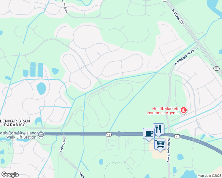 map of restaurants, bars, coffee shops, grocery stores, and more near Ghiberti Circle in Venice