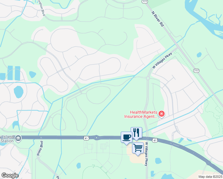 map of restaurants, bars, coffee shops, grocery stores, and more near 12151 Amica Loop in Venice